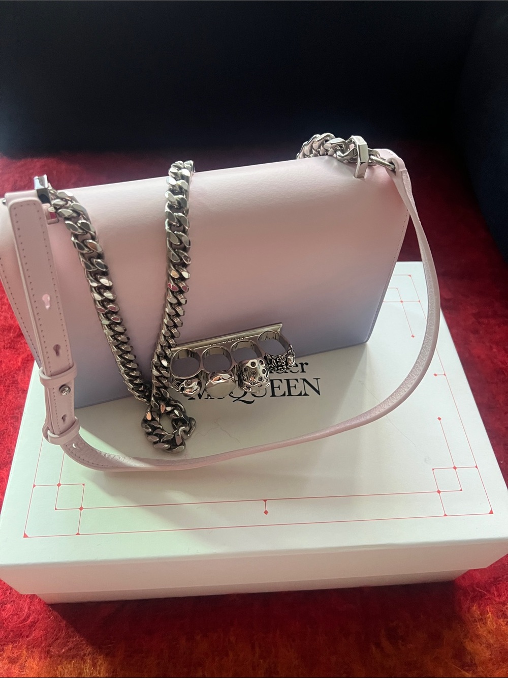 Limited editionAlexander McQueen Pink to Lavender Ombre Knuckle Box Crossbody